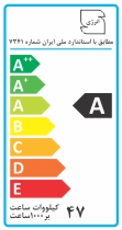 برچسب انرژی لامپ فلورسنت 40 آفتابی وات پارس شهاب