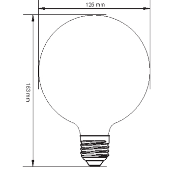 تصویر ابعادی لامپ ال‌ای‌دی LED سه‌بعدی 6 وات پارس شهاب