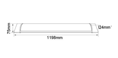 تصویر ابعادی چراغ ال‌ای‌دی LED (خطی) براکت 40 وات پارس شهاب