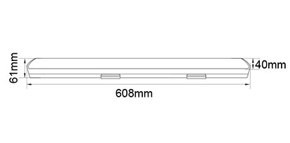 تصویر ابعادی چراغ ال‌ای‌دی LED (خطی) 40 وات پارس شهاب
